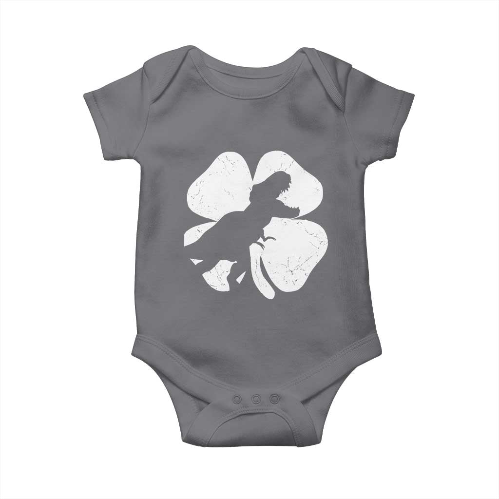 Dinosaur St Patricks Day Shamrock Baby Onesie Silhouette Boys Toddler Kids