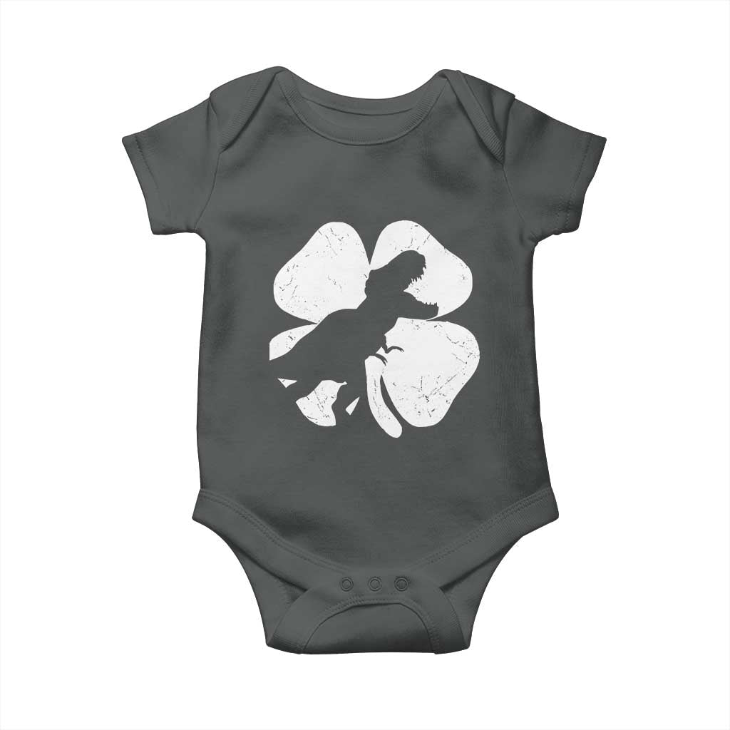 Dinosaur St Patricks Day Shamrock Baby Onesie Silhouette Boys Toddler Kids