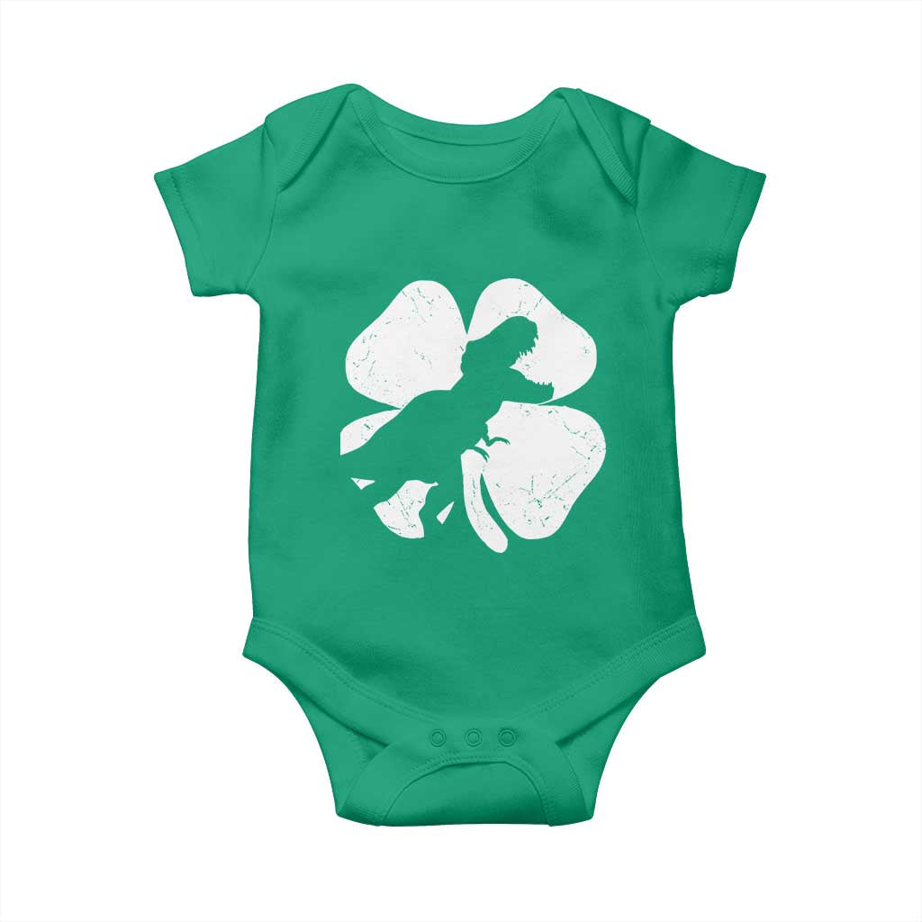 Dinosaur St Patricks Day Shamrock Baby Onesie Silhouette Boys Toddler Kids