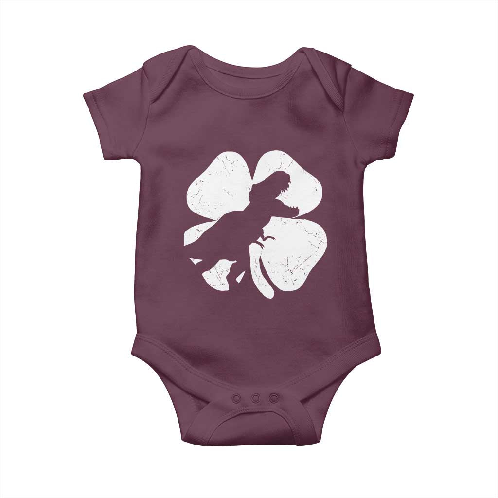 Dinosaur St Patricks Day Shamrock Baby Onesie Silhouette Boys Toddler Kids