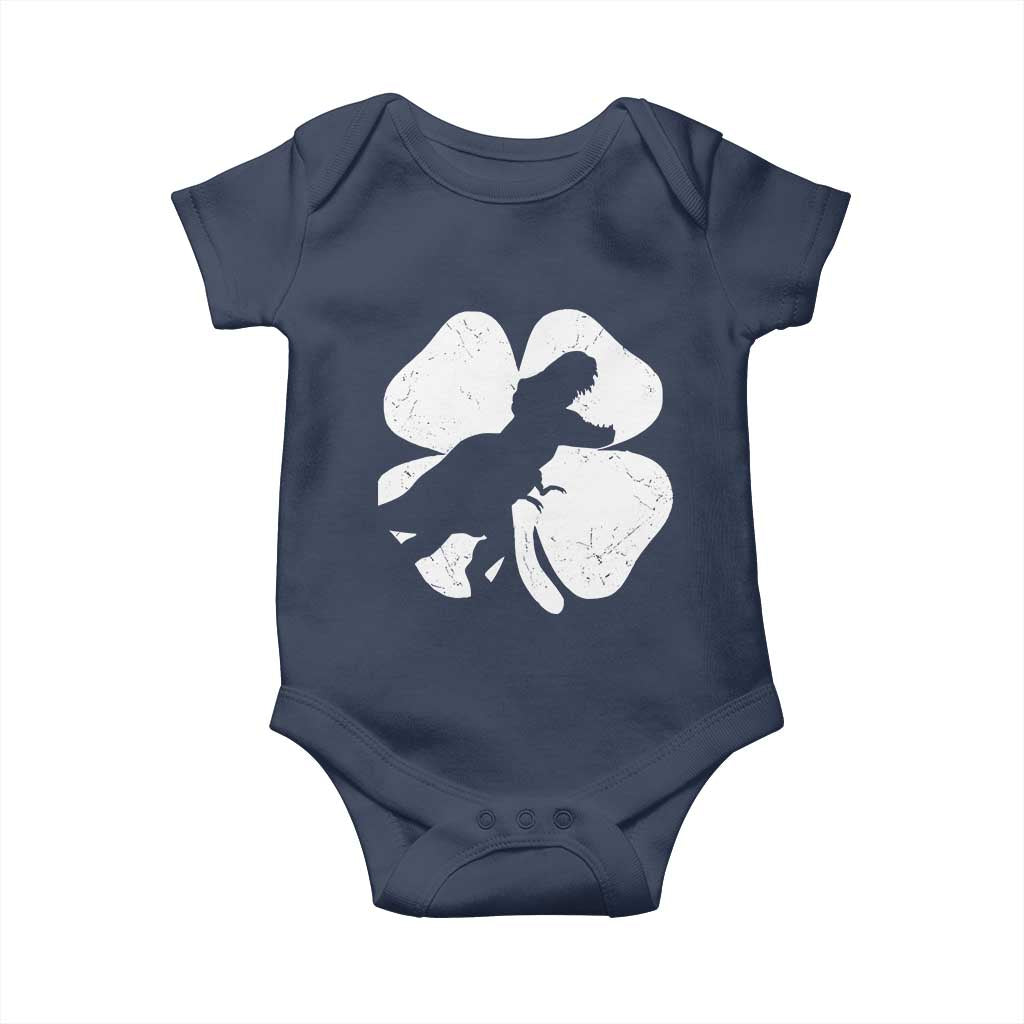 Dinosaur St Patricks Day Shamrock Baby Onesie Silhouette Boys Toddler Kids