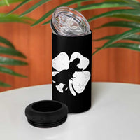 Dinosaur St Patricks Day Shamrock 4 in 1 Can Cooler Tumbler Silhouette Boys Toddler Kids