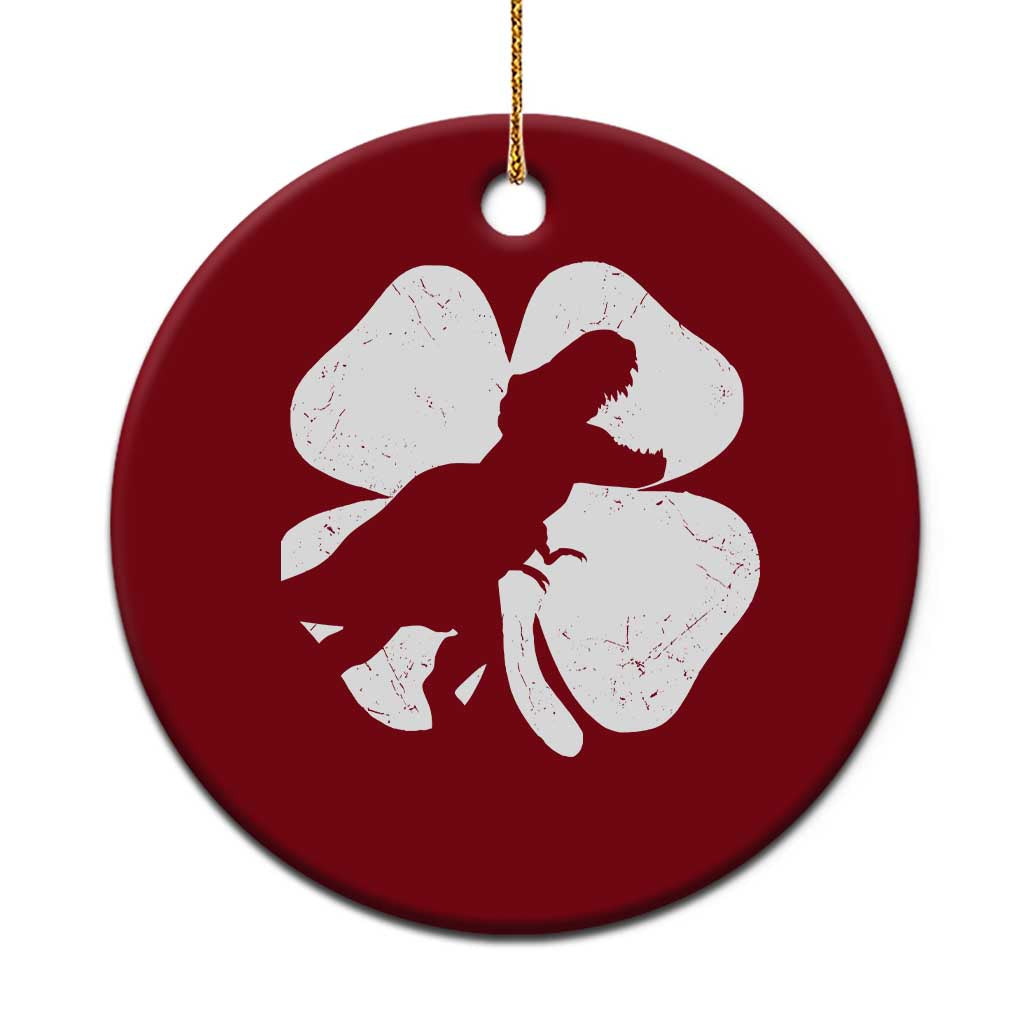 Dinosaur St Patricks Day Shamrock Ceramic Ornament Silhouette Boys Toddler Kids