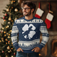 Dinosaur St Patricks Day Shamrock Ugly Christmas Sweater Silhouette Boys Toddler Kids