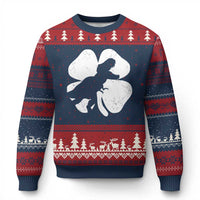 Dinosaur St Patricks Day Shamrock Ugly Christmas Sweater Silhouette Boys Toddler Kids