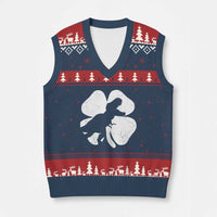 Dinosaur St Patricks Day Shamrock V-Neck Knit Sweater Vest Silhouette Boys Toddler Kids