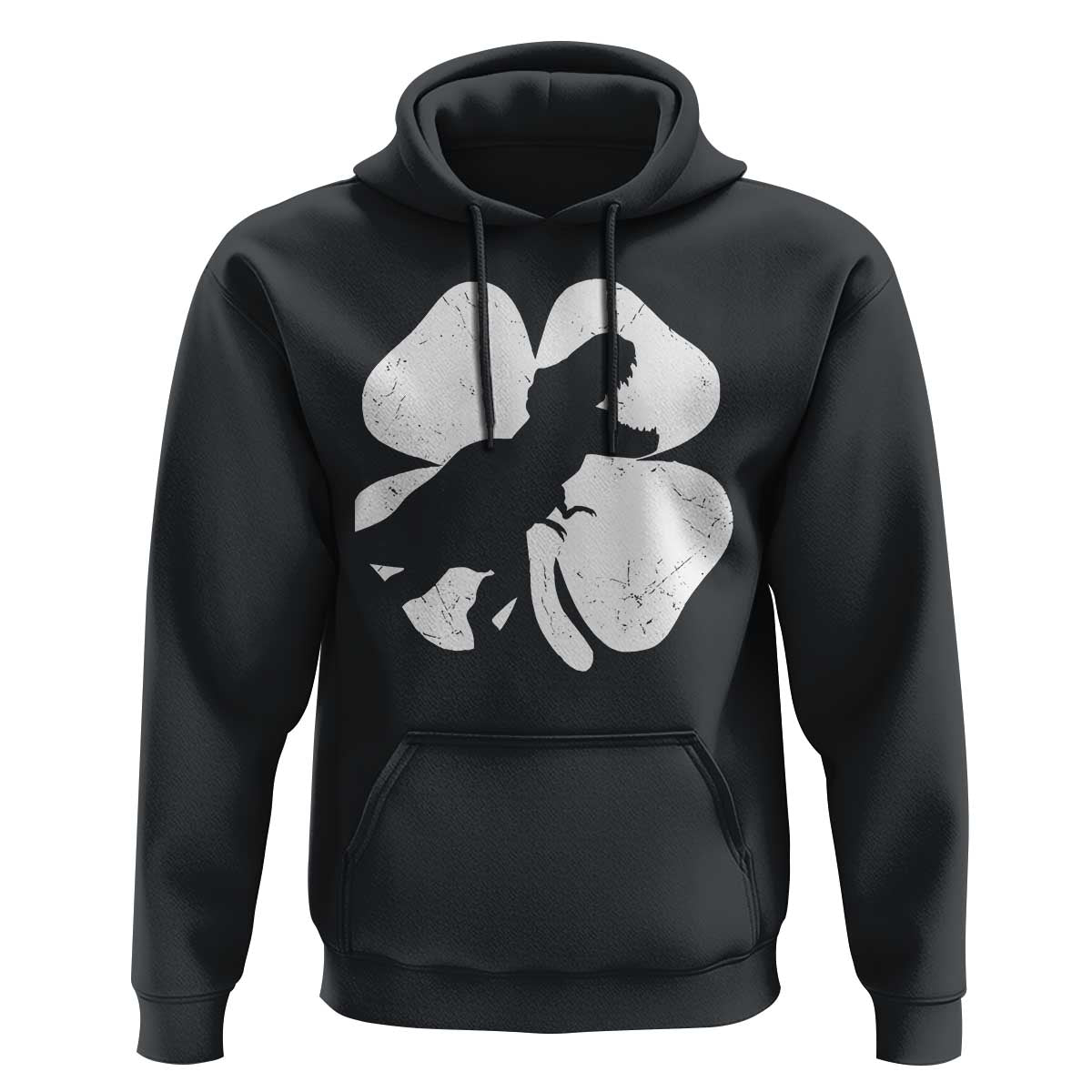 Dinosaur St Patricks Day Shamrock Hoodie Silhouette Boys Toddler Kids
