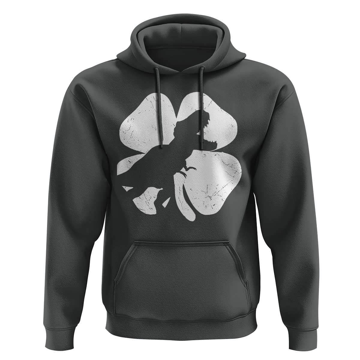 Dinosaur St Patricks Day Shamrock Hoodie Silhouette Boys Toddler Kids