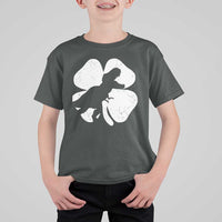 Dinosaur St Patricks Day Shamrock T Shirt For Kid Silhouette Boys Toddler Kids