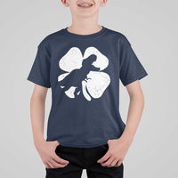 Dinosaur St Patricks Day Shamrock T Shirt For Kid Silhouette Boys Toddler Kids