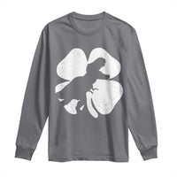 Dinosaur St Patricks Day Shamrock Long Sleeve Shirt Silhouette Boys Toddler Kids