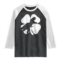Dinosaur St Patricks Day Shamrock Raglan Shirt Silhouette Boys Toddler Kids
