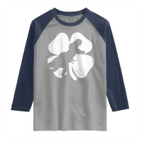 Dinosaur St Patricks Day Shamrock Raglan Shirt Silhouette Boys Toddler Kids