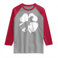 Dinosaur St Patricks Day Shamrock Raglan Shirt Silhouette Boys Toddler Kids