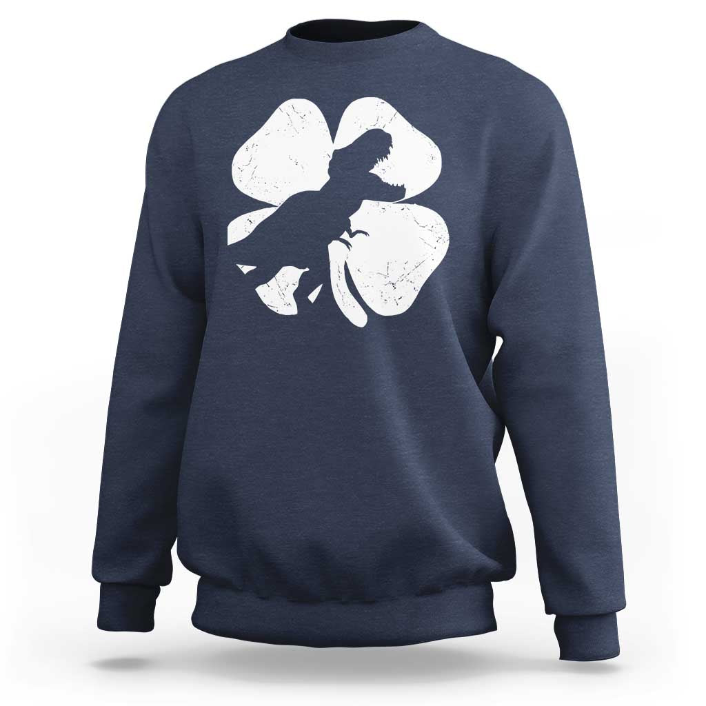 Dinosaur St Patricks Day Shamrock Sweatshirt Silhouette Boys Toddler Kids