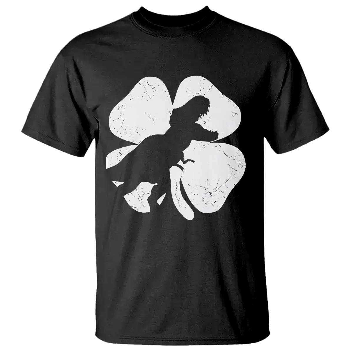 Dinosaur St Patricks Day Shamrock T Shirt Silhouette Boys Toddler Kids