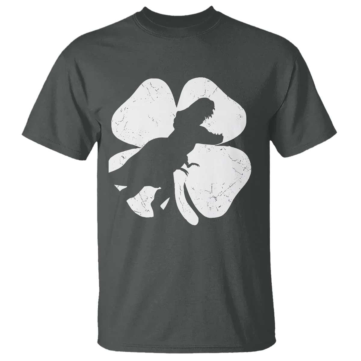 Dinosaur St Patricks Day Shamrock T Shirt Silhouette Boys Toddler Kids