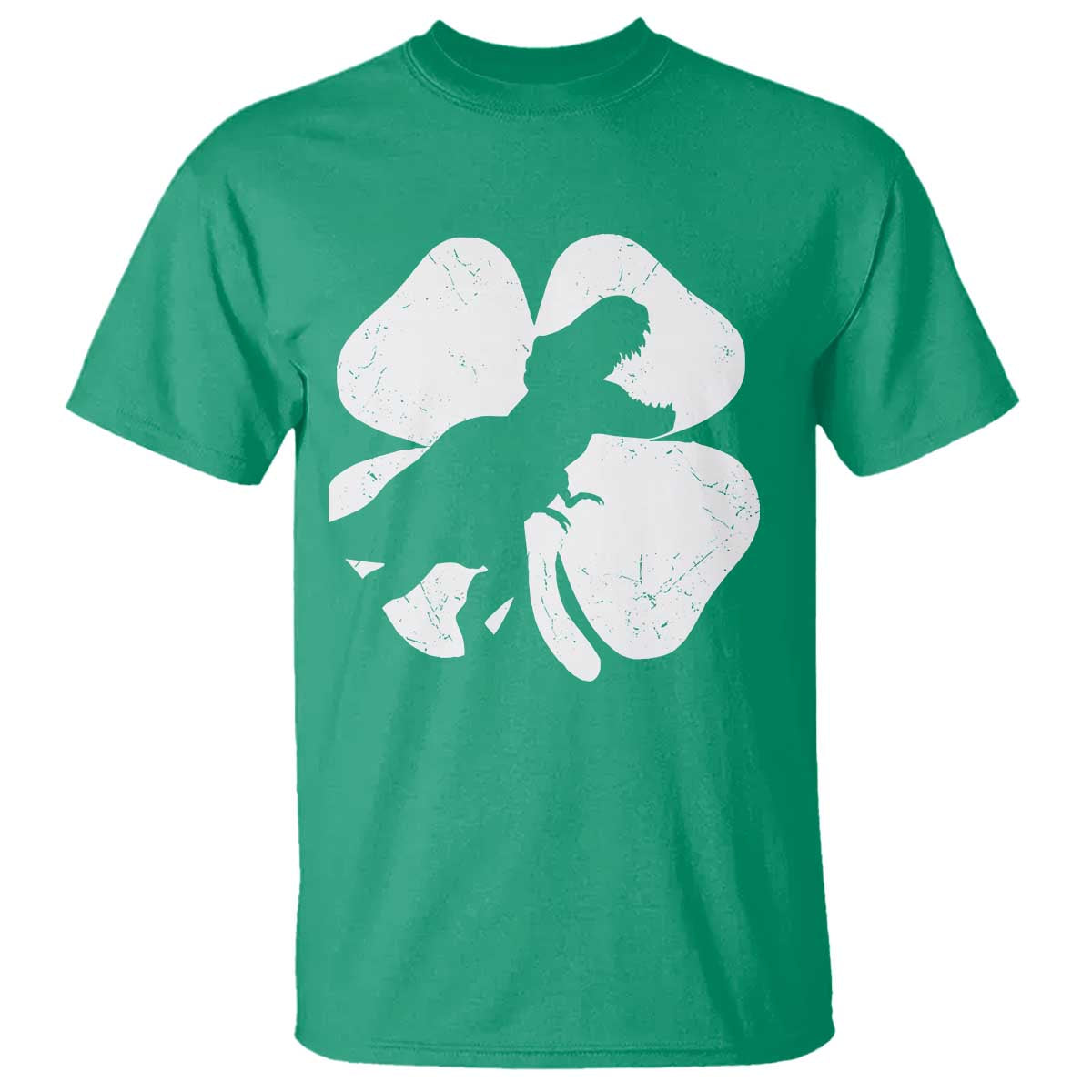 Dinosaur St Patricks Day Shamrock T Shirt Silhouette Boys Toddler Kids
