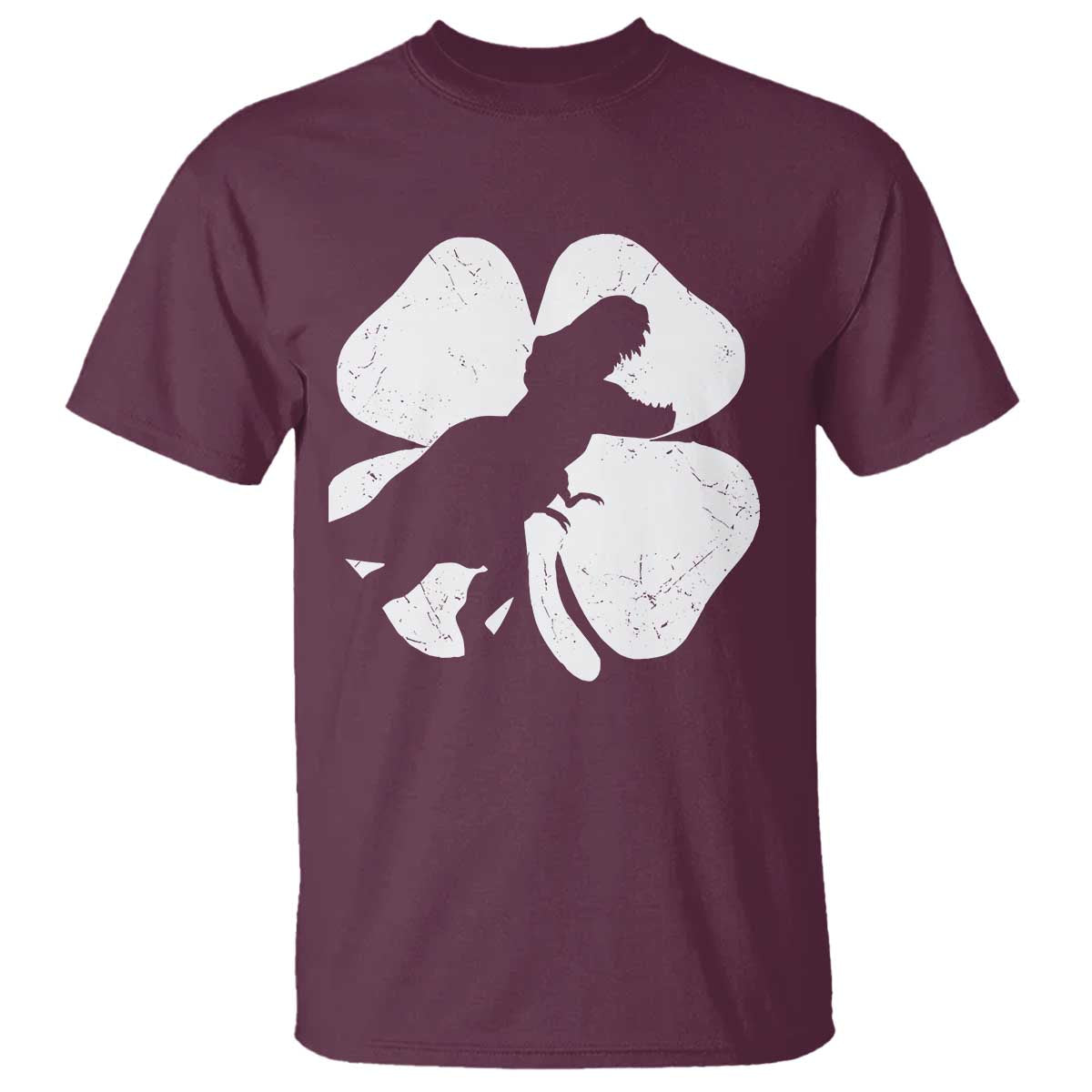 Dinosaur St Patricks Day Shamrock T Shirt Silhouette Boys Toddler Kids