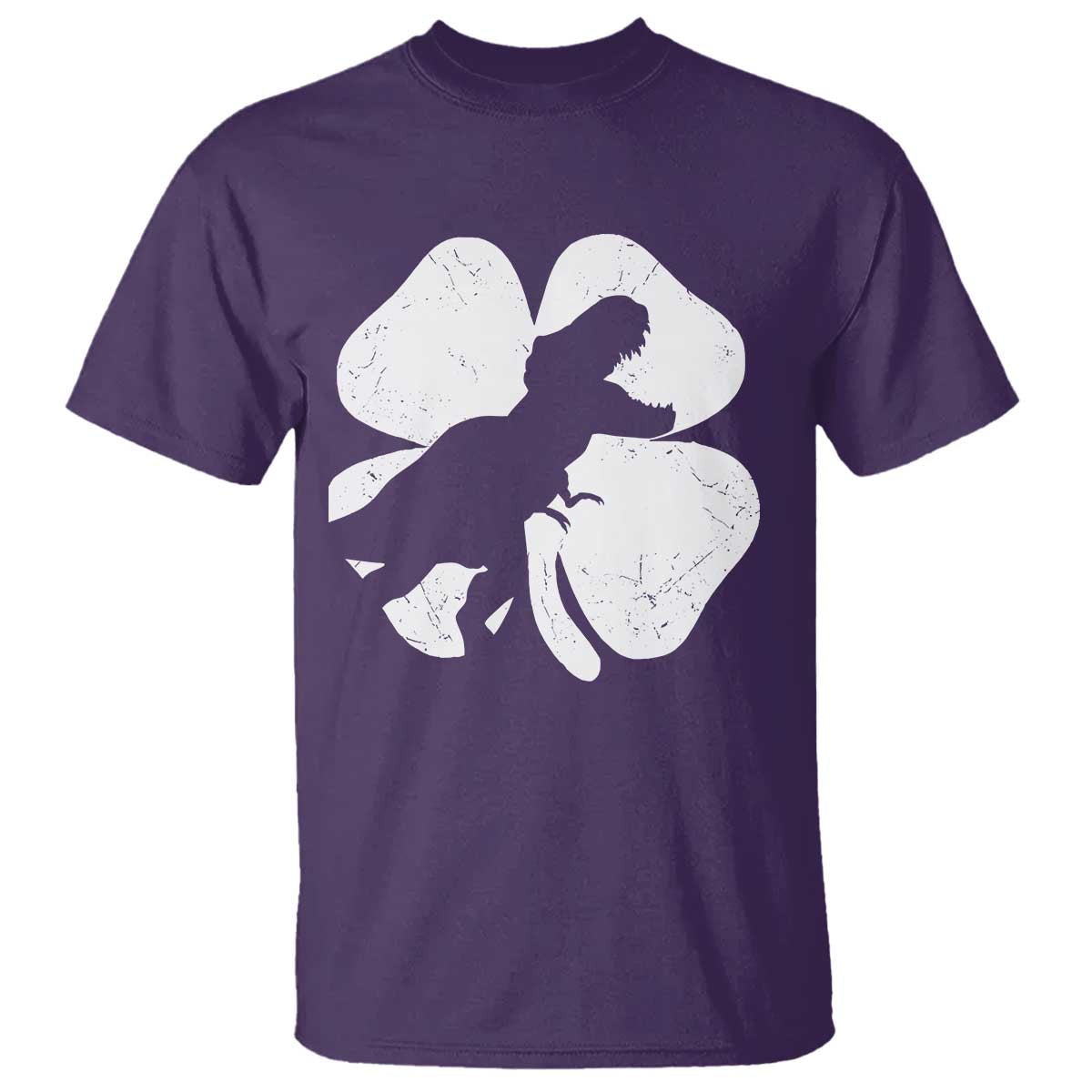 Dinosaur St Patricks Day Shamrock T Shirt Silhouette Boys Toddler Kids