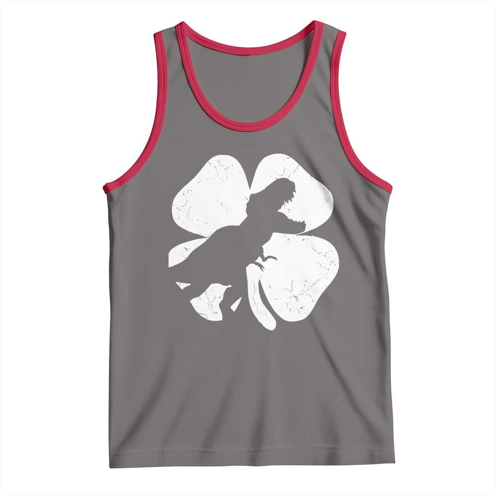 Dinosaur St Patricks Day Shamrock Tank Top Silhouette Boys Toddler Kids
