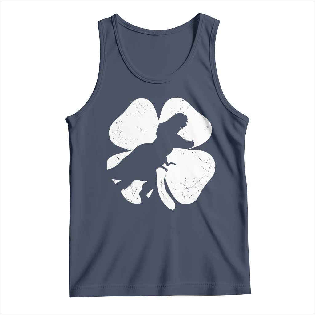 Dinosaur St Patricks Day Shamrock Tank Top Silhouette Boys Toddler Kids