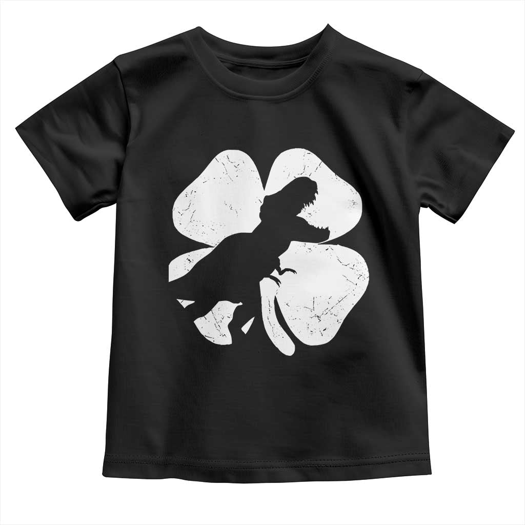 Dinosaur St Patricks Day Shamrock Toddler T Shirt Silhouette Boys Toddler Kids