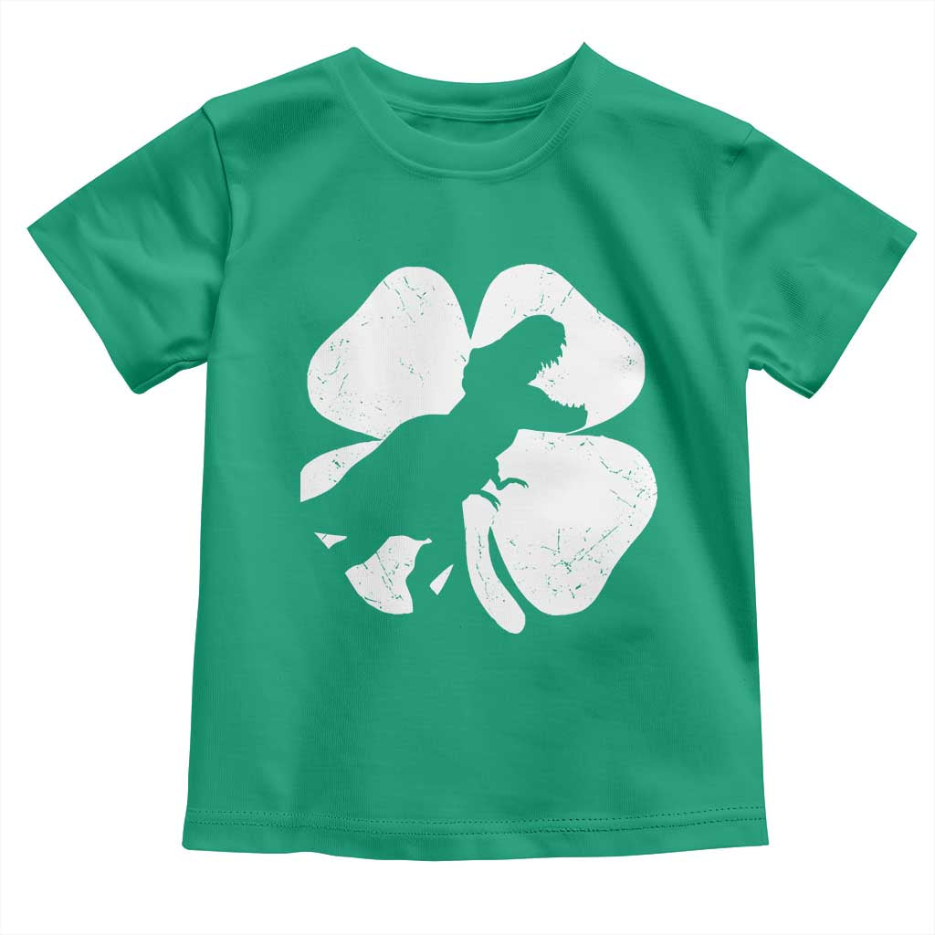 Dinosaur St Patricks Day Shamrock Toddler T Shirt Silhouette Boys Toddler Kids