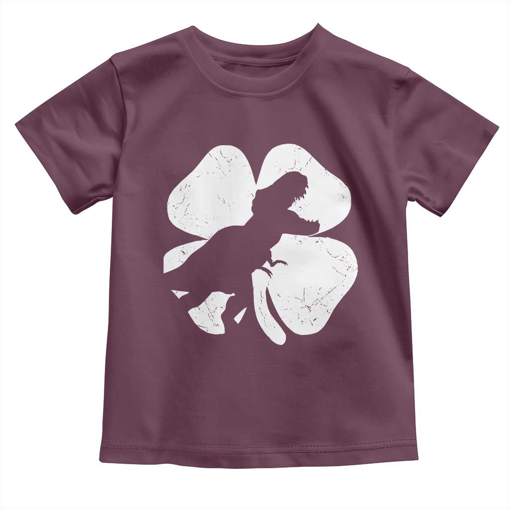 Dinosaur St Patricks Day Shamrock Toddler T Shirt Silhouette Boys Toddler Kids