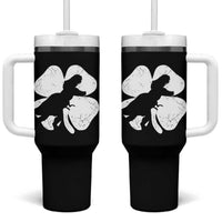 Dinosaur St Patricks Day Shamrock Tumbler With Handle Silhouette Boys Toddler Kids