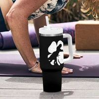 Dinosaur St Patricks Day Shamrock Tumbler With Handle Silhouette Boys Toddler Kids