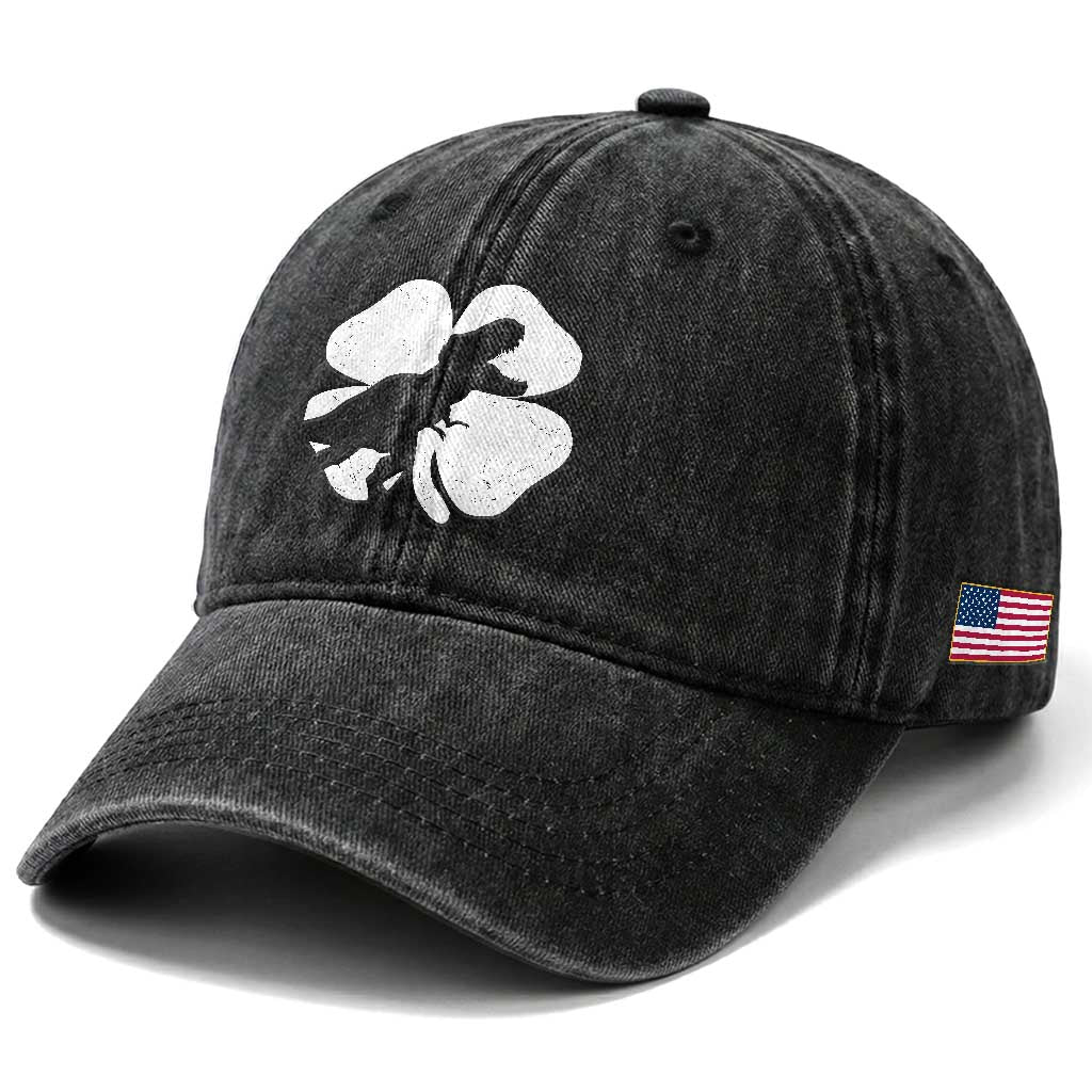 Dinosaur St Patricks Day Shamrock Washed Cotton Baseball Cap Silhouette Boys Toddler Kids