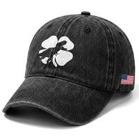 Dinosaur St Patricks Day Shamrock Washed Cotton Baseball Cap Silhouette Boys Toddler Kids