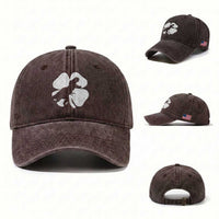 Dinosaur St Patricks Day Shamrock Washed Cotton Baseball Cap Silhouette Boys Toddler Kids