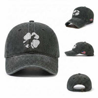 Dinosaur St Patricks Day Shamrock Washed Cotton Baseball Cap Silhouette Boys Toddler Kids