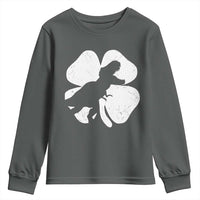 Dinosaur St Patricks Day Shamrock Youth Sweatshirt Silhouette Boys Toddler Kids