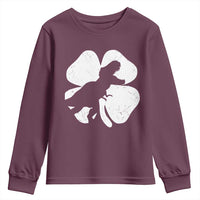 Dinosaur St Patricks Day Shamrock Youth Sweatshirt Silhouette Boys Toddler Kids