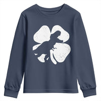 Dinosaur St Patricks Day Shamrock Youth Sweatshirt Silhouette Boys Toddler Kids