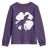 Dinosaur St Patricks Day Shamrock Youth Sweatshirt Silhouette Boys Toddler Kids