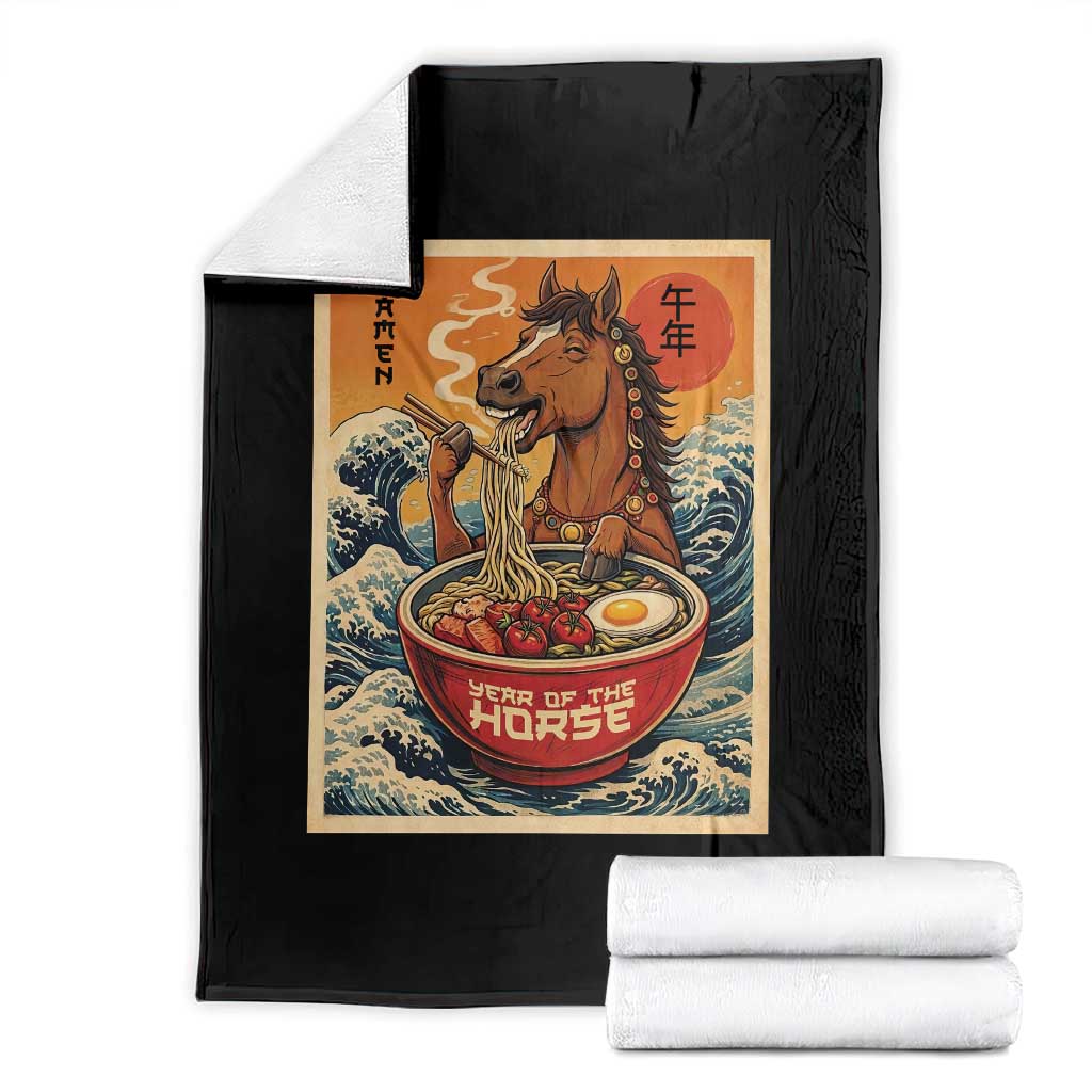Zodiac Lunar New Year Of The Horse 2026 Throw Blanket Ramen Lovers