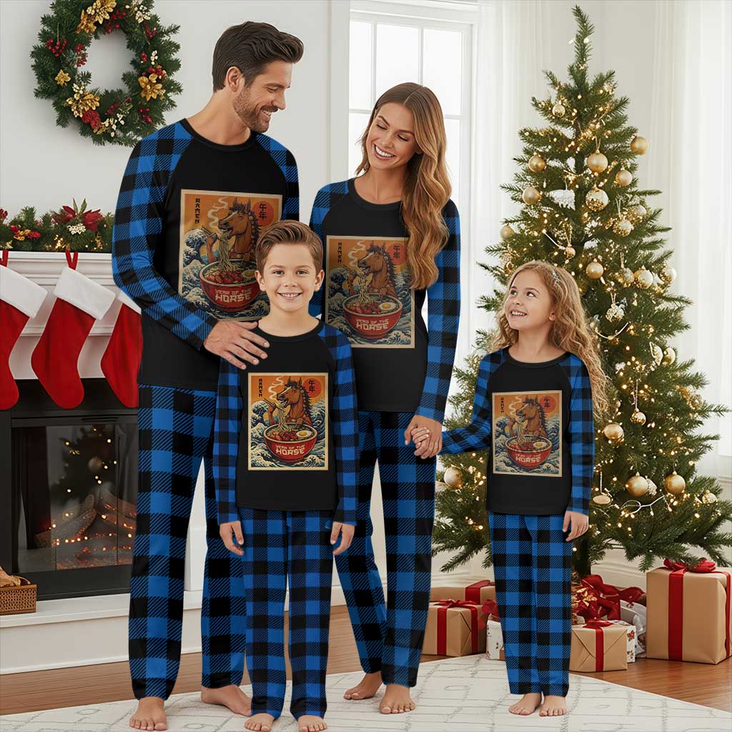 Zodiac Lunar New Year Of The Horse 2026 Plaid Pajama Set Ramen Lovers