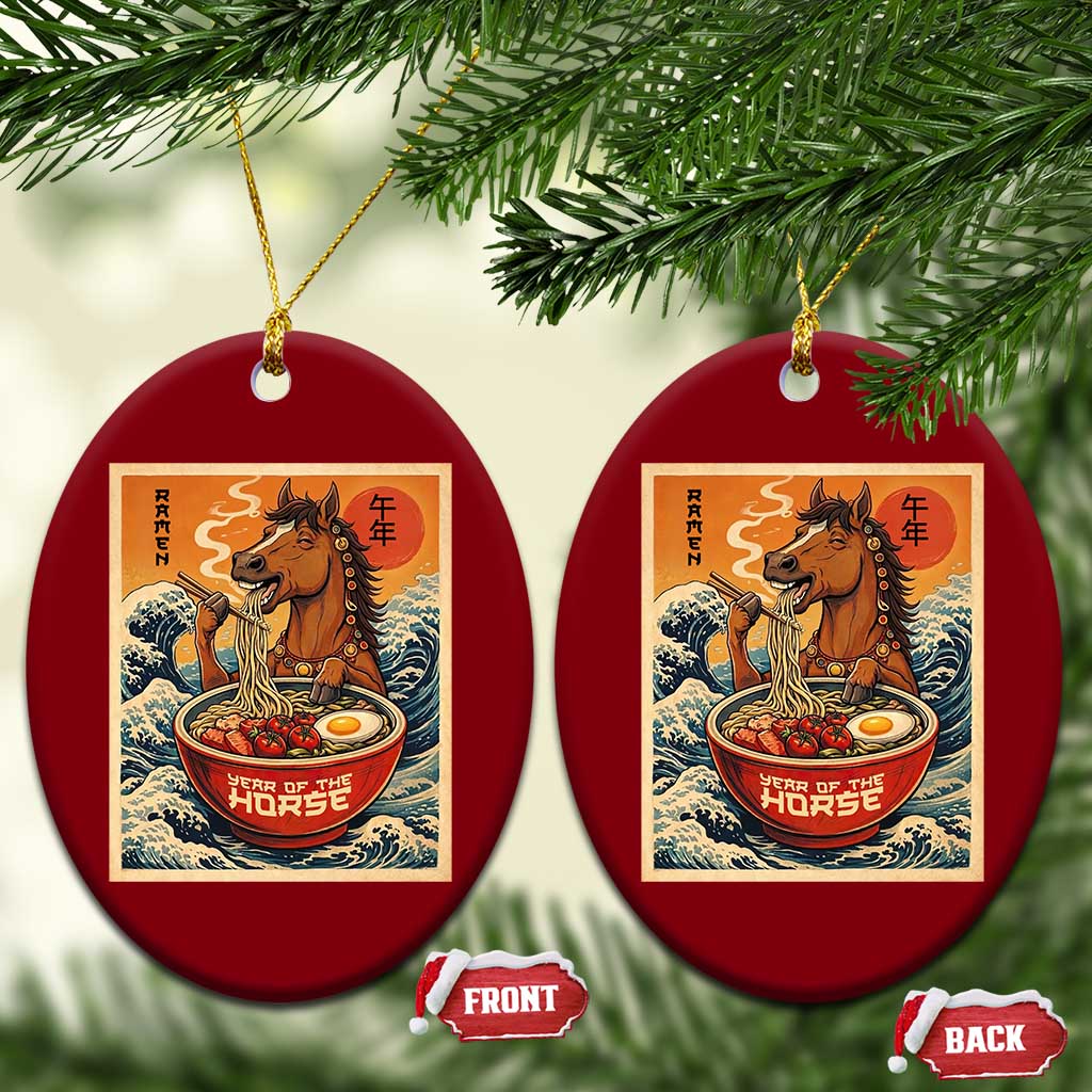 Zodiac Lunar New Year Of The Horse 2026 Ceramic Ornament Ramen Lovers