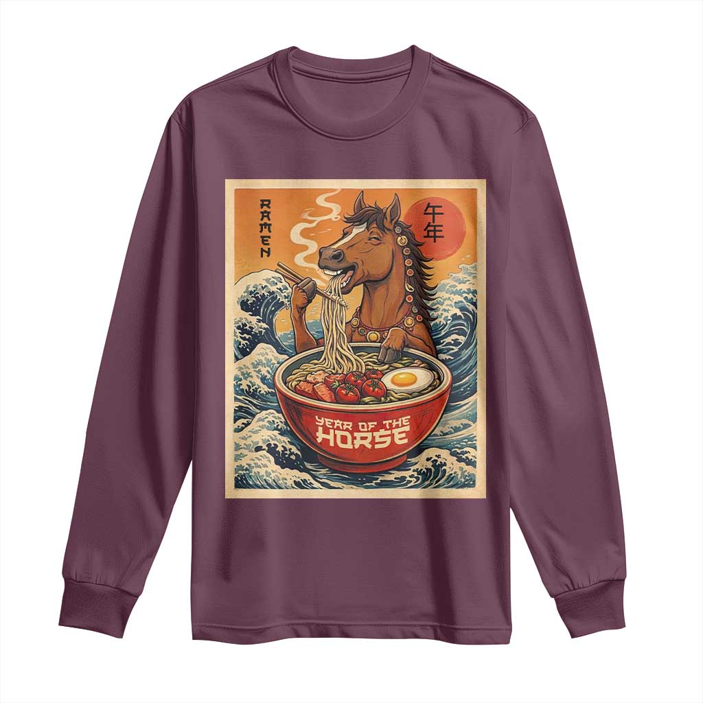 Zodiac Lunar New Year Of The Horse 2026 Long Sleeve Shirt Ramen Lovers