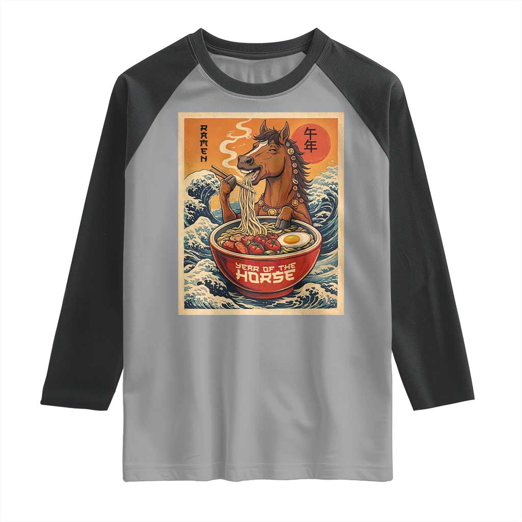 Zodiac Lunar New Year Of The Horse 2026 Raglan Shirt Ramen Lovers