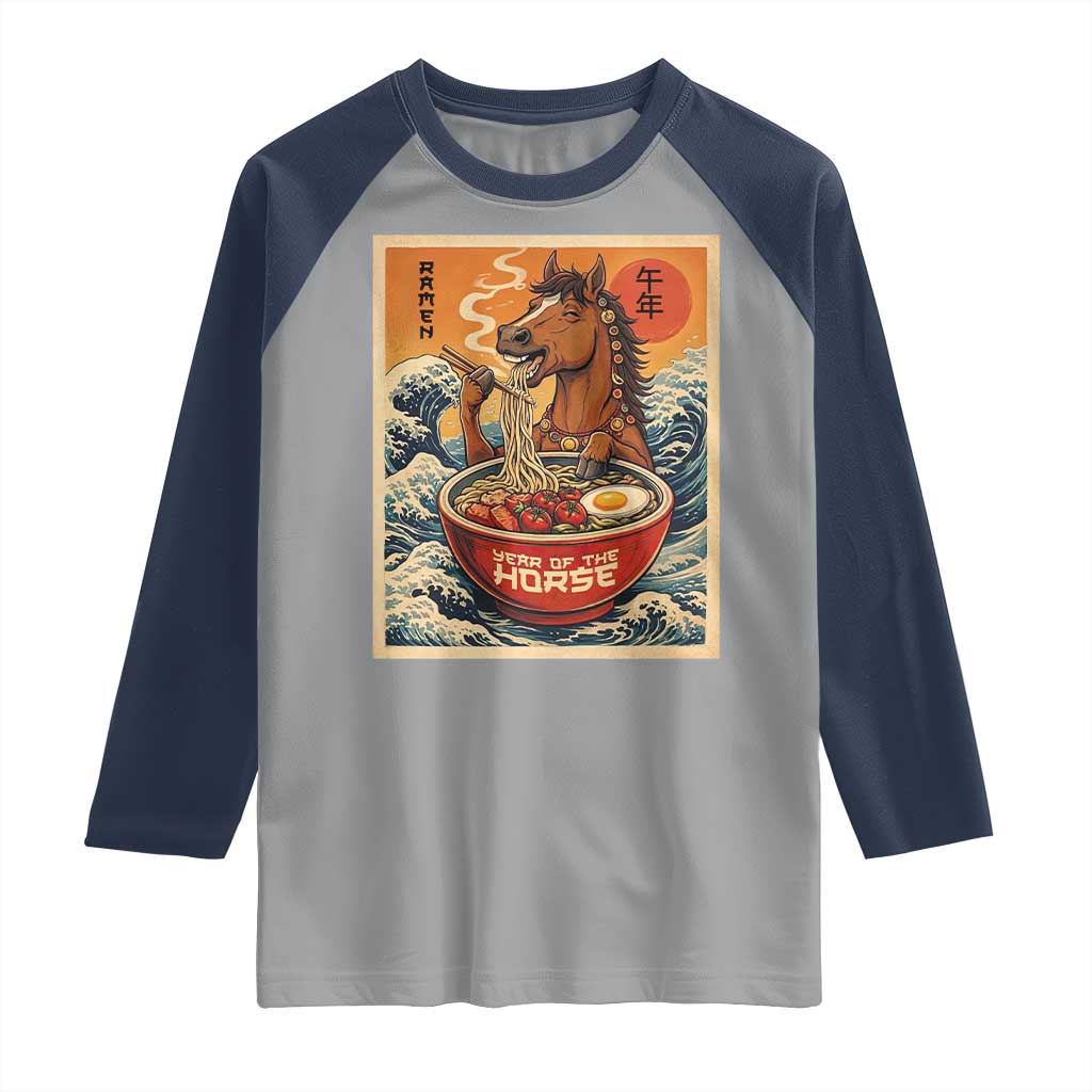 Zodiac Lunar New Year Of The Horse 2026 Raglan Shirt Ramen Lovers