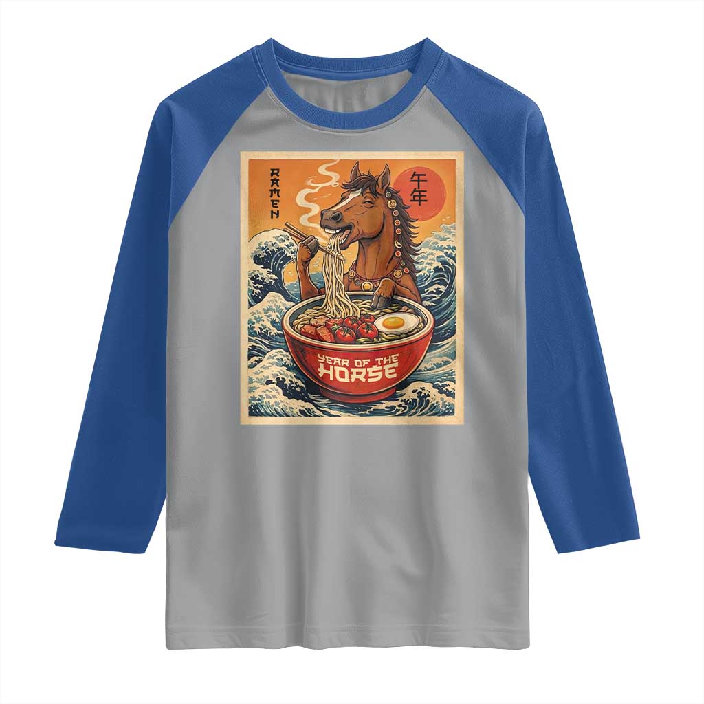 Zodiac Lunar New Year Of The Horse 2026 Raglan Shirt Ramen Lovers