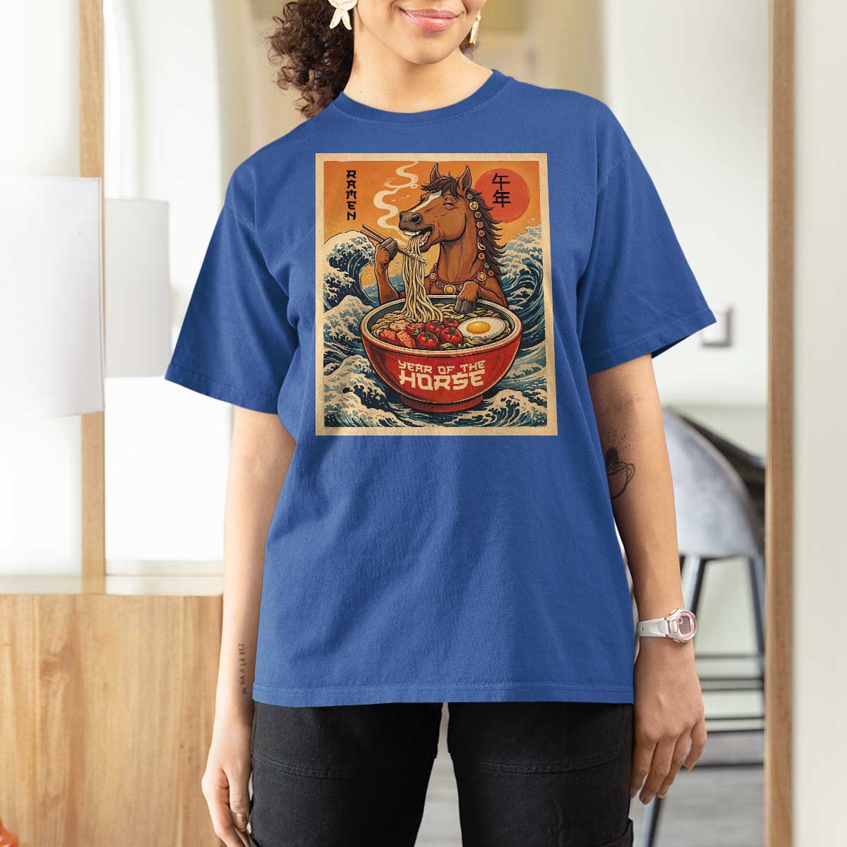 Zodiac Lunar New Year Of The Horse 2026 T Shirt For Women Ramen Lovers