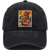 Zodiac Lunar New Year Of The Horse 2026 Washed Cotton Baseball Cap Ramen Lovers