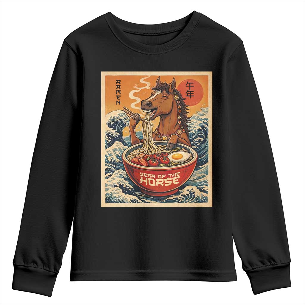 Zodiac Lunar New Year Of The Horse 2026 Youth Sweatshirt Ramen Lovers