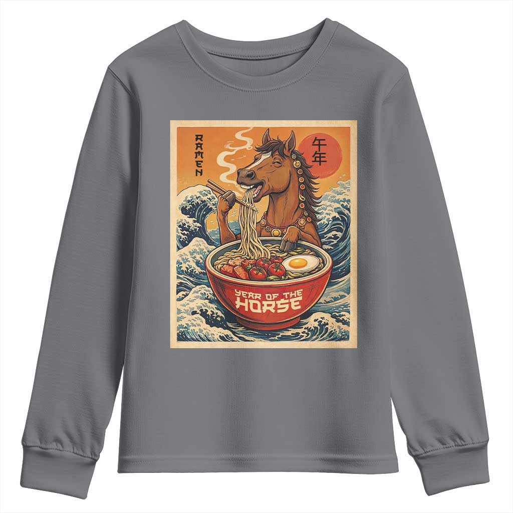 Zodiac Lunar New Year Of The Horse 2026 Youth Sweatshirt Ramen Lovers